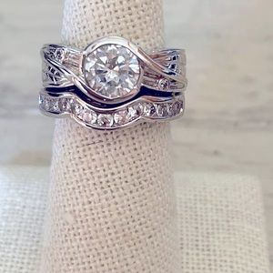 NEW Simulated Diamond Wedding Ring Set